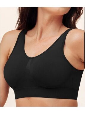 Truekind Everyday Throw on Wireless Bralette Black New Comfort Bra Sz S